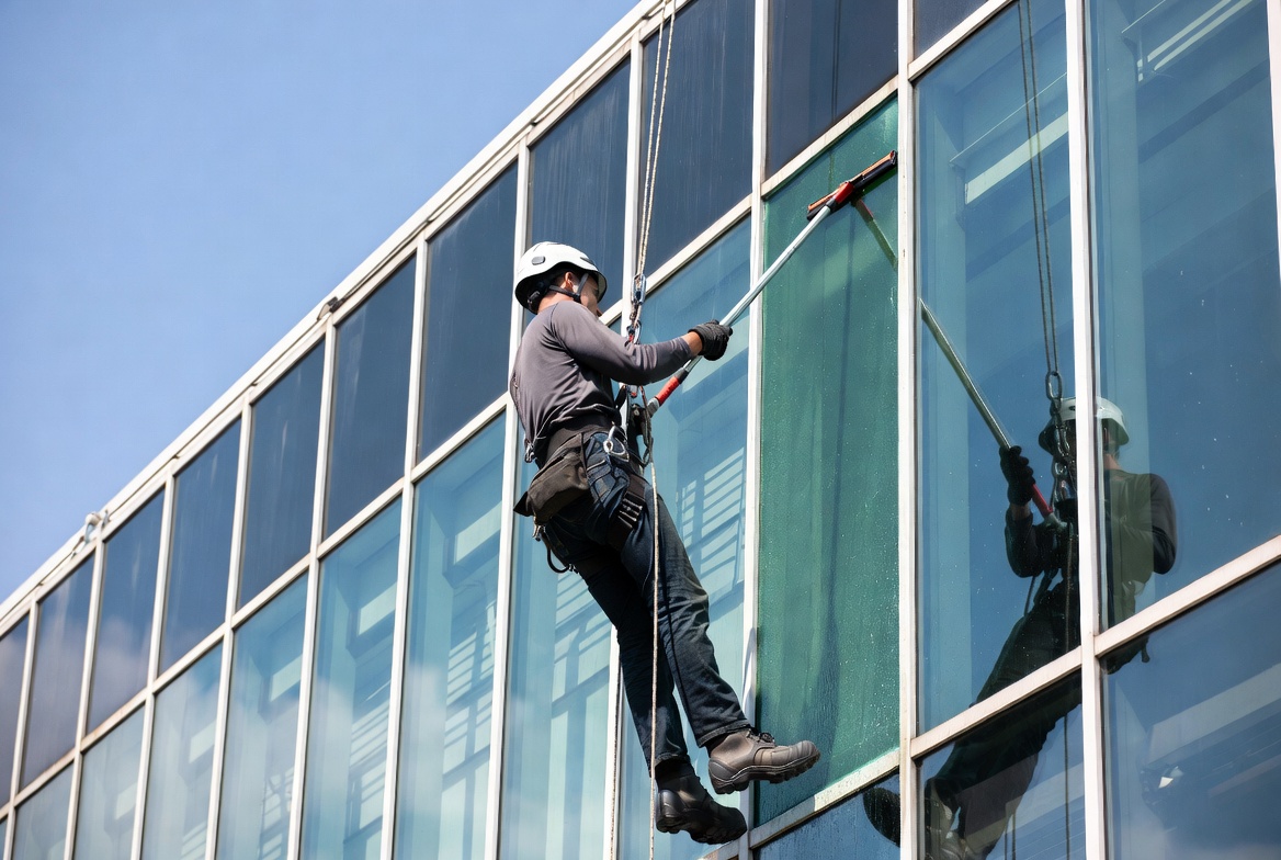 Fachada de Vidrio Limpia y Brillante
